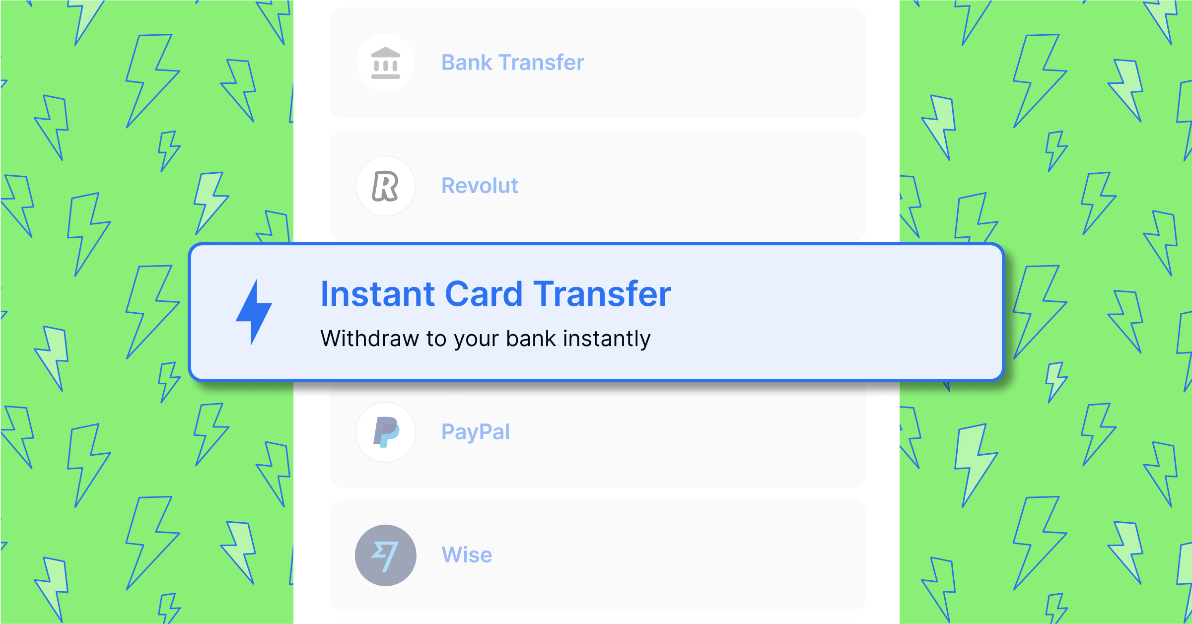 Instant on sale bank transfer